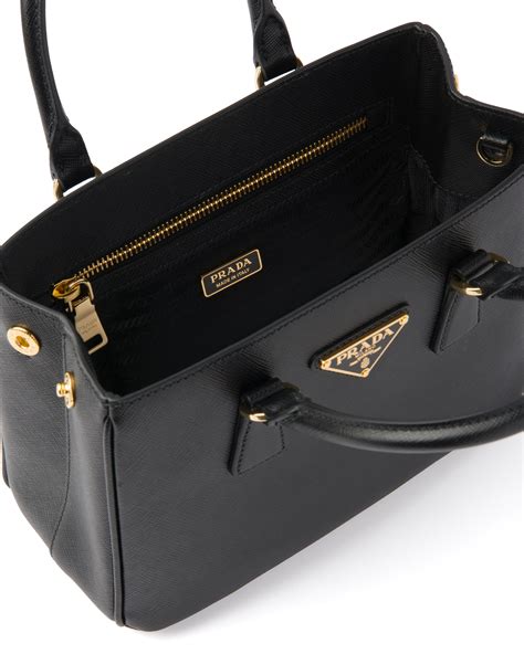 prada black leather handbag|black Prada saffiano handbag.